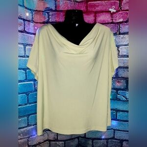 Briggs New York Light Green Drape Neck Blouse 2X